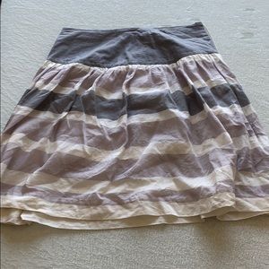 Gray and white, high waisted a-lined skirt. Gap